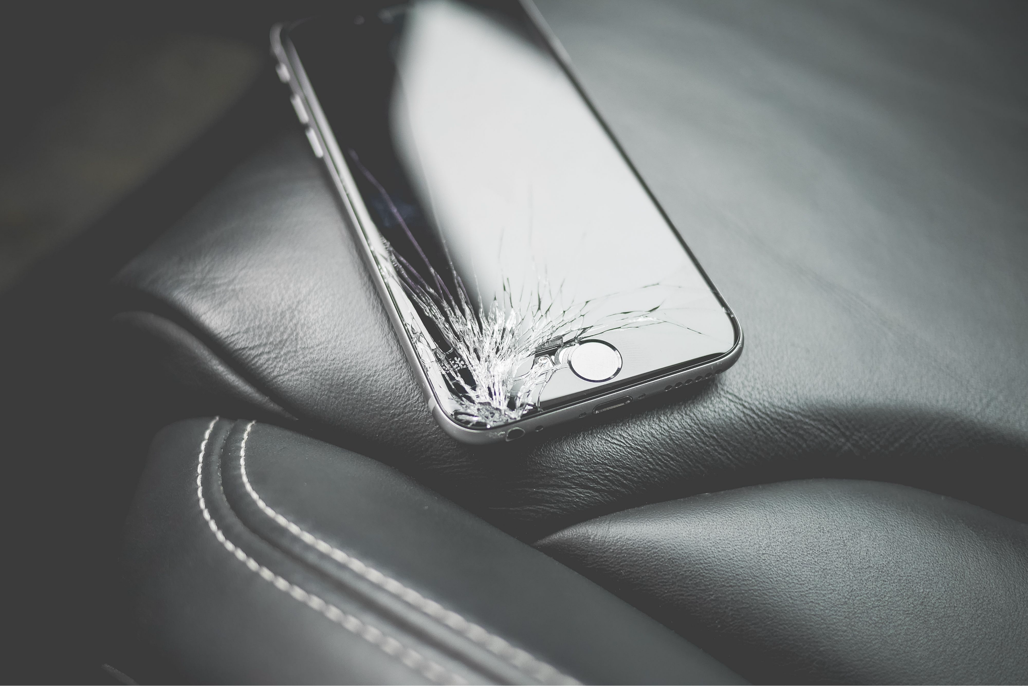 Smartphone with a broken screen